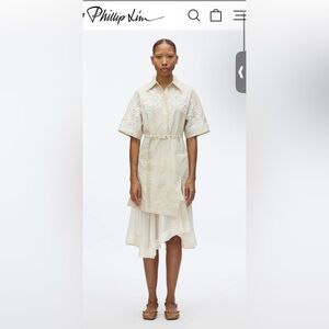 3.1 Phillip Lim Asymmetrical Cream Dress with Lace